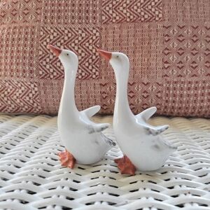 Two Vintage porcelain geese